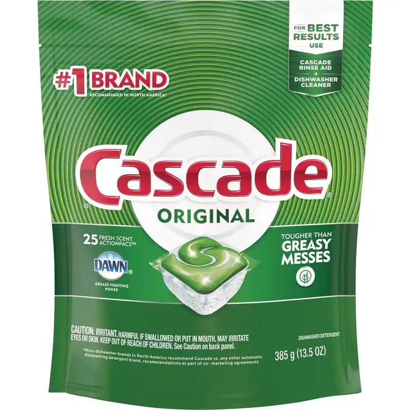 Cascade 3700080675 Action Pacs Fresh Dishwasher Detergent Tabs (25 Count)