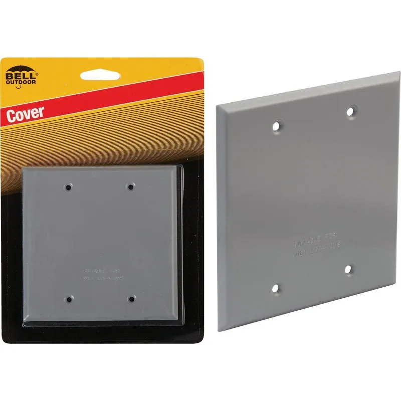 Bell 5175-5 HUB5175-5 2-Gang Square Aluminum Gray Blank Weatherproof Outdoor Box Cover