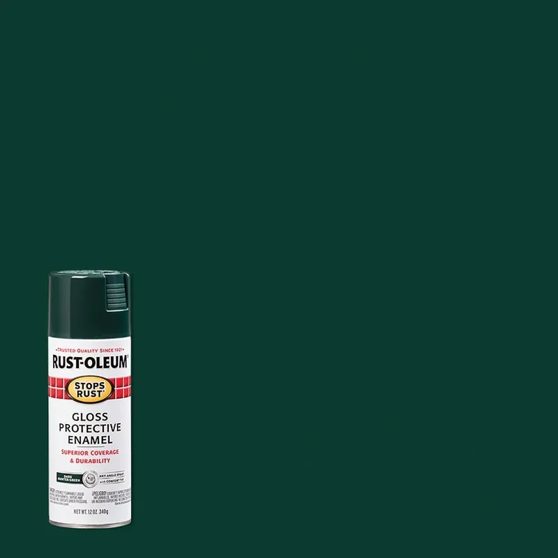 Rust-Oleum 7733830 Stops Rust Dark Hunter Green Gloss 12 Oz. Anti-Rust Spray Paint