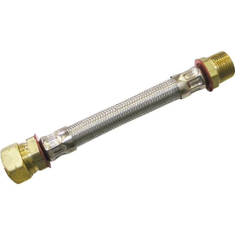 B&K 496-234 MUE496-234 3/4 In. MIP X 3/4 In. ID CX 18 In. L Stainless Steel Water Heater Connector
