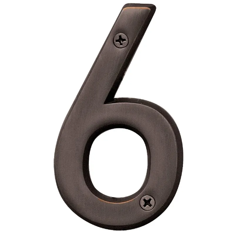 Hy-Ko BR-42OWB/6 Hy-Ko Prestige Series 4 In. Oil Rubbed Bronze House Number Six