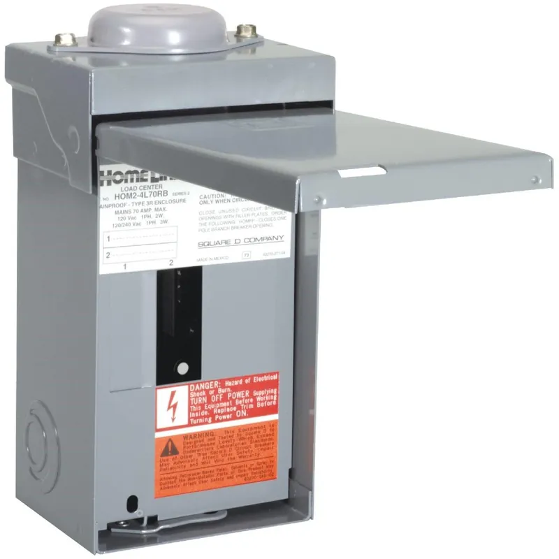 Square D HOM24L70RBCP Homeline 70A 2-Space 4-Circuit Raintight Main Lug Load Center