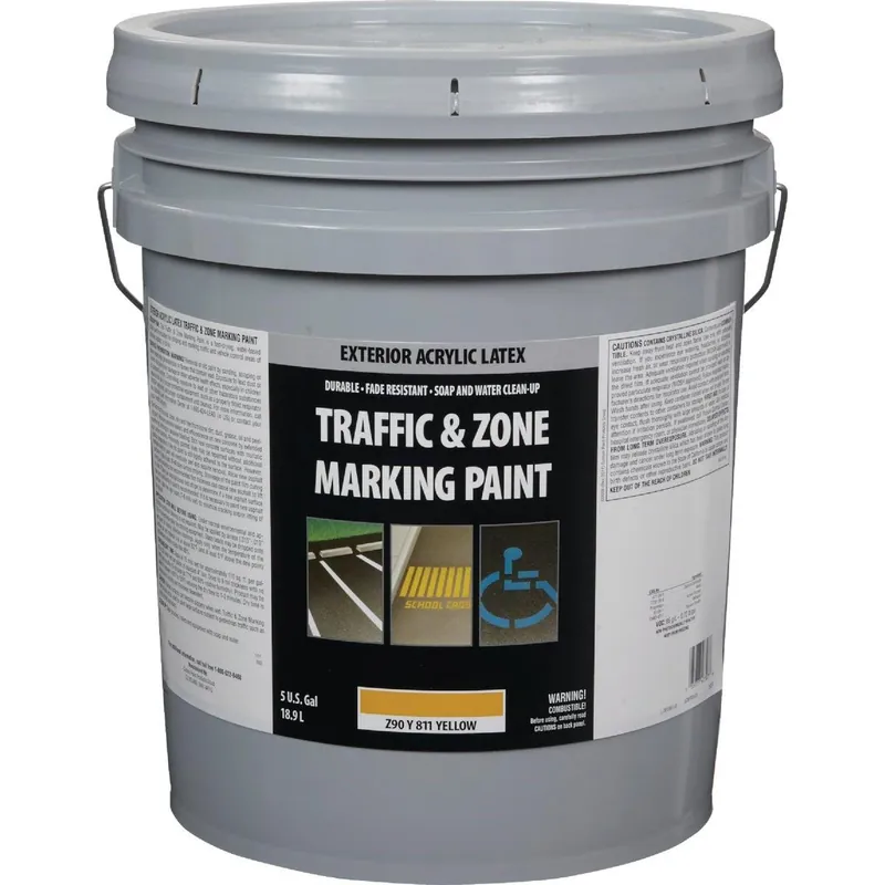 Traffic And Zone Z90Y00811-20 Traffic & Zone Yellow Latex 5 Gal. Traffic Paint