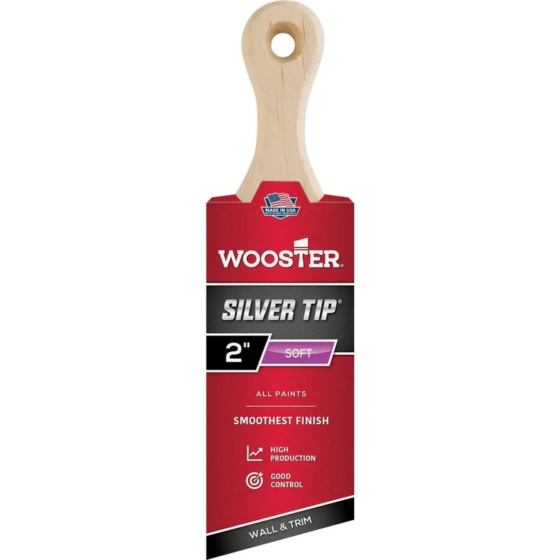 Wooster Brush 5225-2 SILVER TIP 2 In. Short Handle Paint Brush