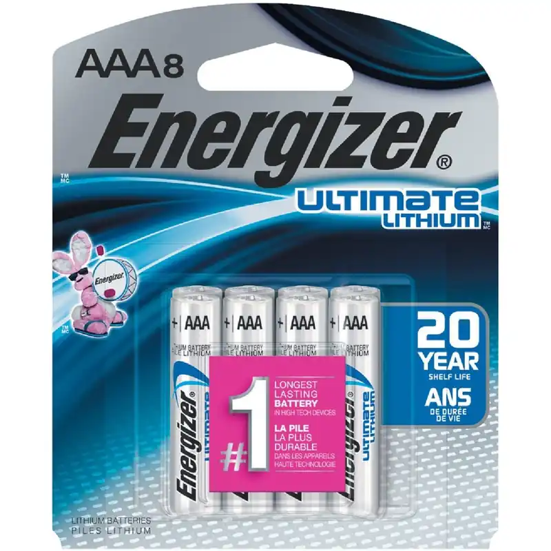Energizer L92SBP-8 Ultimate AAA Lithium Battery 8-Pack