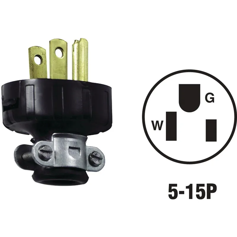 Leviton 010-48648-03E 15A 125V 3-Wire 2-Pole Heavy-Duty Cord Plug