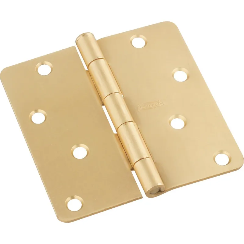National N830228 Door Hinge 4 In. x 1/4 In. Radius Satin Brass