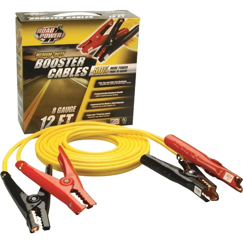 Road Power 84718802 12' 8 Gauge 200 Amp Booster Cable