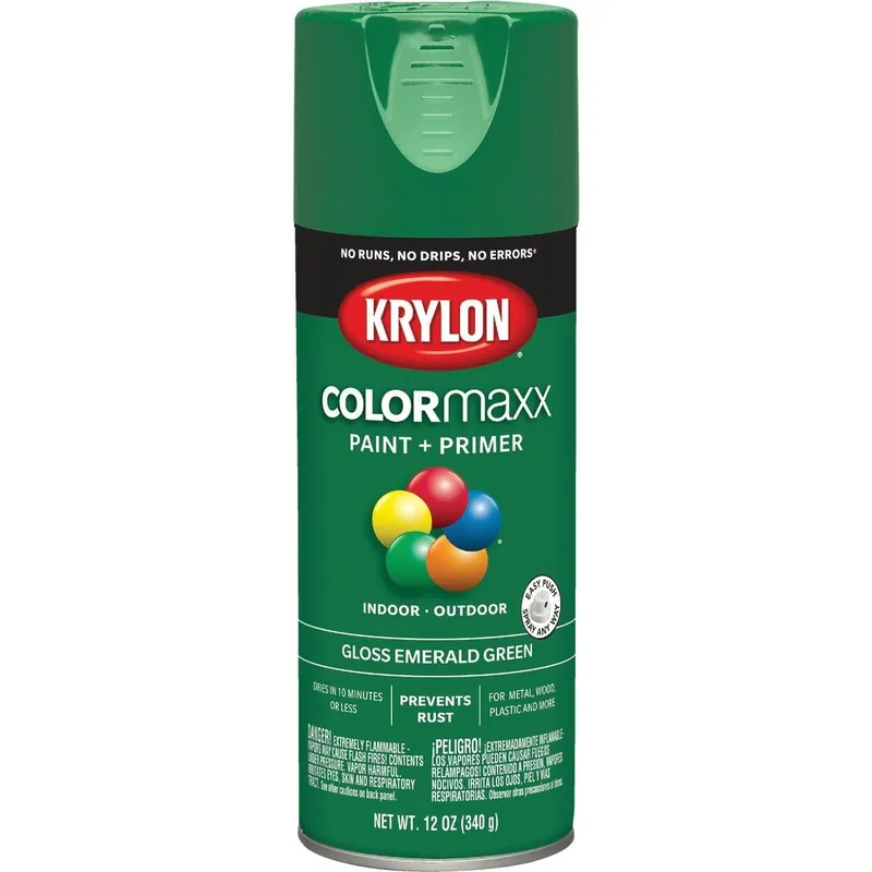 Krylon K05517007 ColorMaxx Gloss Spray Paint Emerald Green