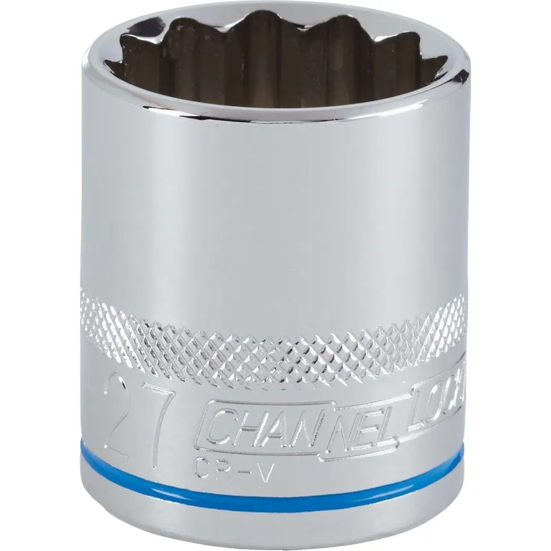 Channellock 397768 1/2 In. Drive 27 mm 12-Point Shallow Metric Socket