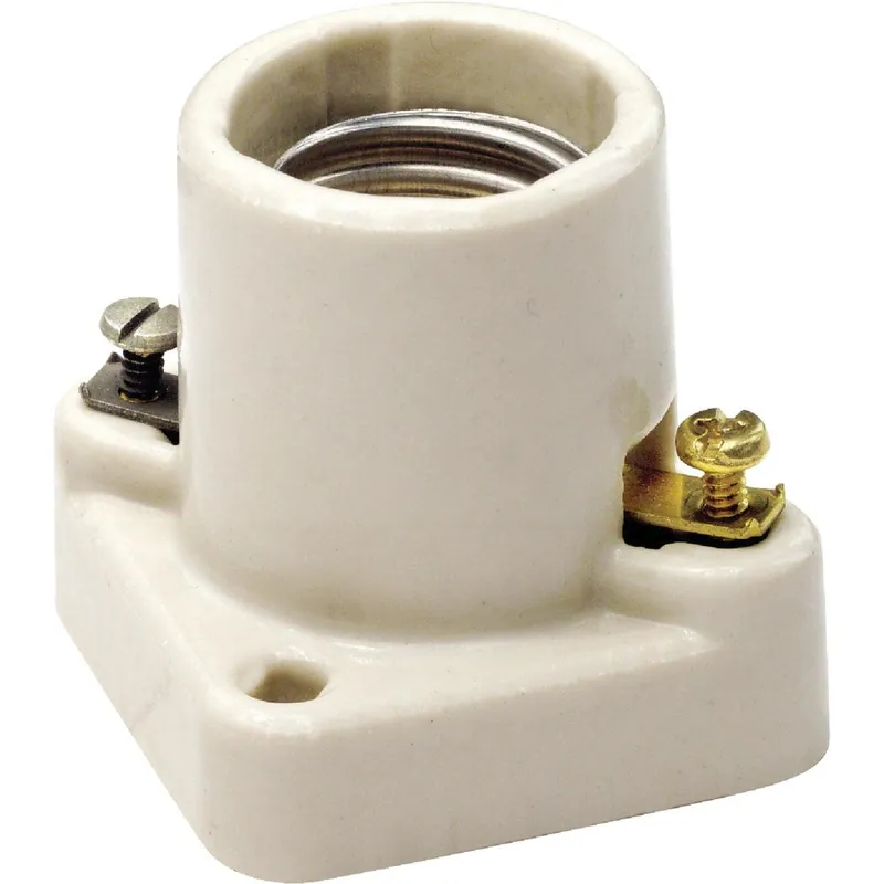 Leviton 002-19062 LVT002-19062 White Porcelain Incandescent Cleat-Type Lampholder