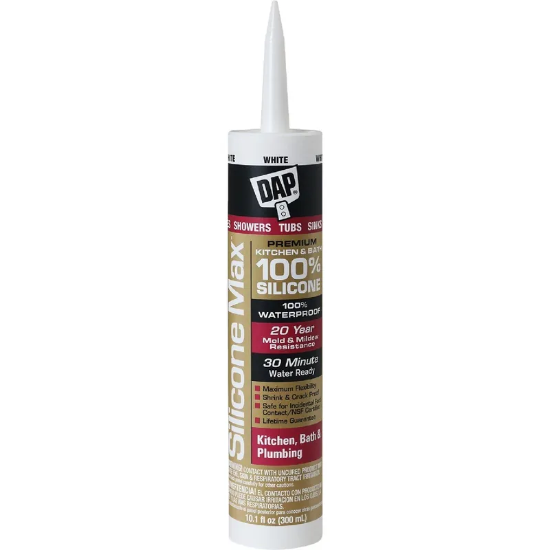 DAP 08667 Silicone Max 10 Oz. White 100% Silicone Sealant