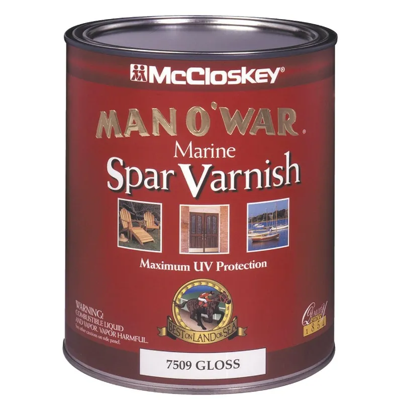 McCloskey 080.0007509.005 Man O'War Gloss Spar Marine Interior & Exterior Varnish Quart