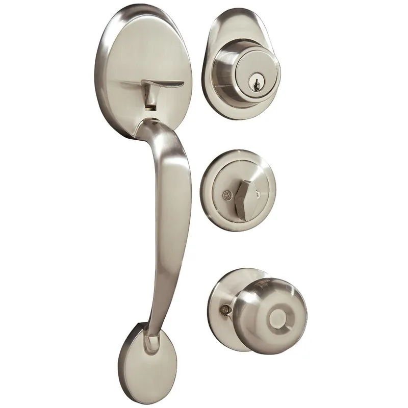 Steel Pro 70710/5287BNCP Entry Door Handleset with Half Round Interior Knob