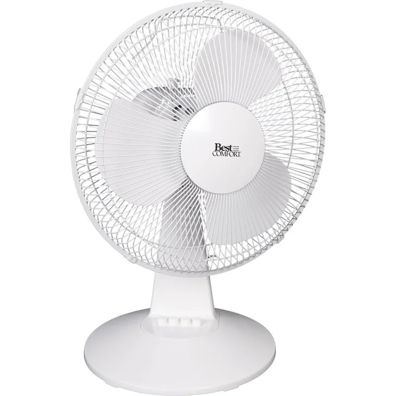 Best Comfort TF40 16 In. 3-Speed Gray & White Oscillating Table Fan