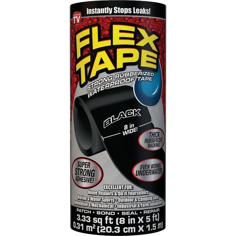 Flex Tape TFSBLKR0805 Repair Tape 8 In. x 5 Ft. Black