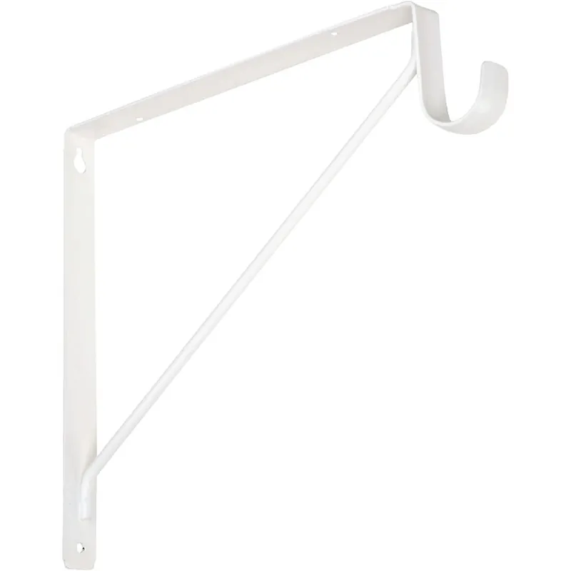 Knape & Vogt 1195 WH Fixed Shelf & Rod Bracket 10 In. H. x 11 In. D.