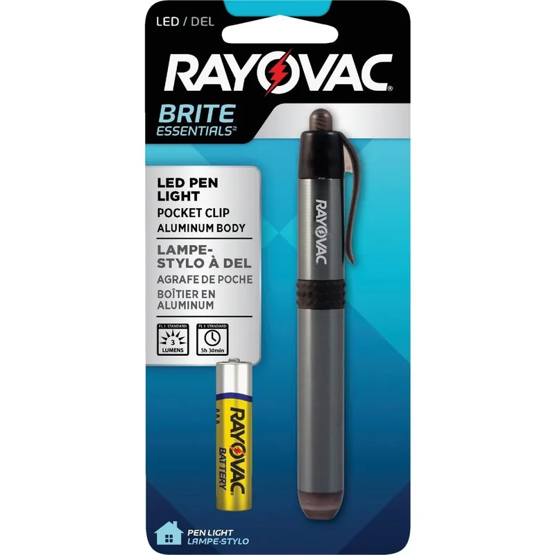 Rayovac BEPN1AAA-BTA Brite Essentials 3 Lm. 1AAA Aluminum Penlight