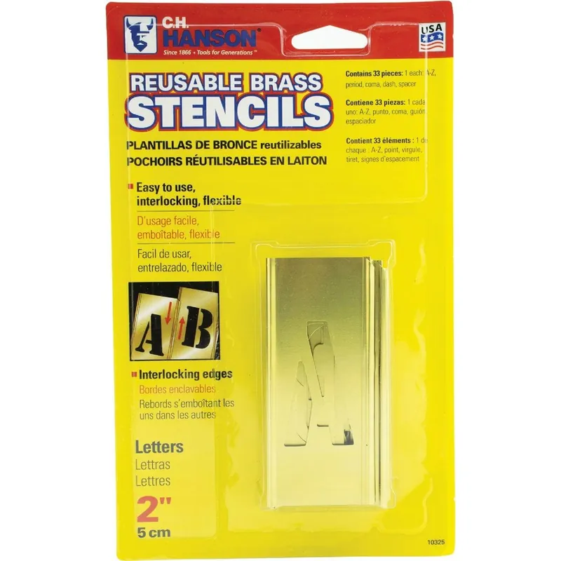 C.H. Hanson 10325 Letter Stencil Set 2 In. 32 Piece