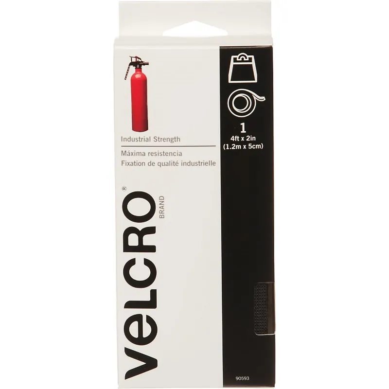 Velcro 90593 VLC90593 2 In. x 4 Ft. Black Industrial Strength Hook & Loop Roll