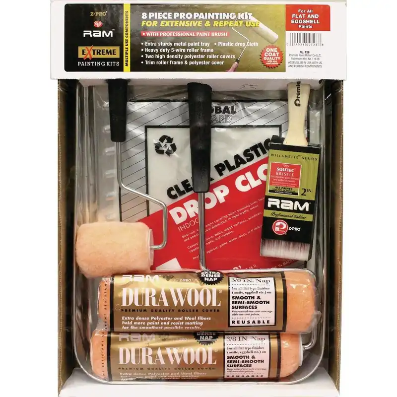 Premier Paint Roller 728 Z-Pro 9 In. 3/8 In. Polyester Roller & Tray Set (8-Piece)