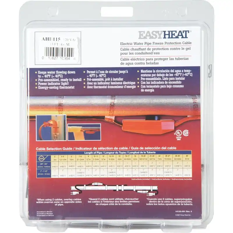 Easy Heat AHB115A Pipe Heating Cable 120V 15 Ft.