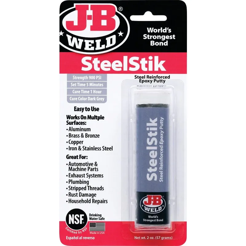J-B Weld 8267 SteelStik 2 Oz. Gray Epoxy Putty