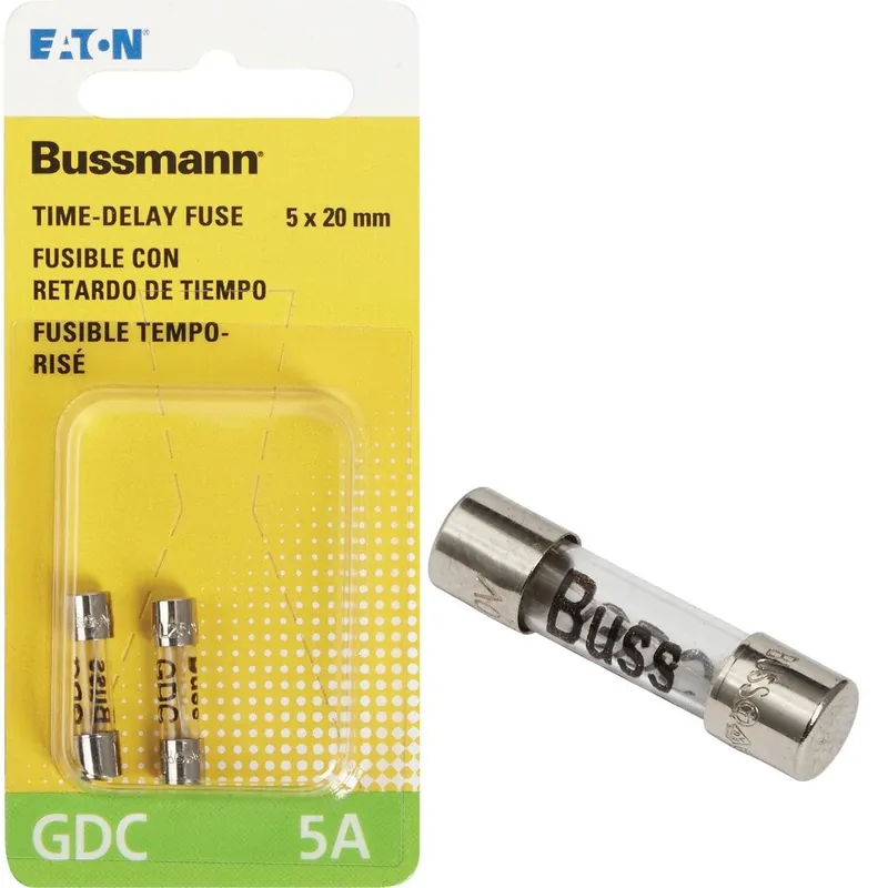 Bussmann BP/GDC-5A Glass Tube Electronic Fuse 5A (2-Pack)