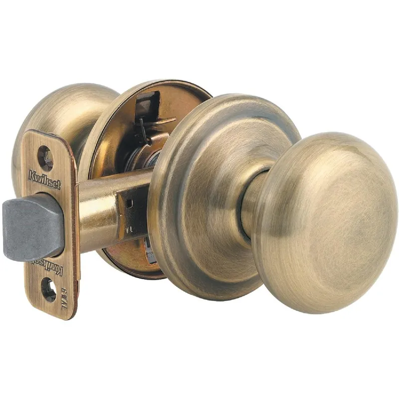 Kwikset 720J5CP Signature Series Antique Brass Hall & Closet Door Knob
