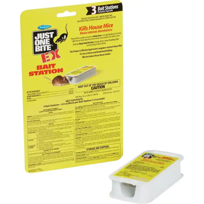 Just One Bite 100528604 Disposable Mouse Bait Station (3-Pack)