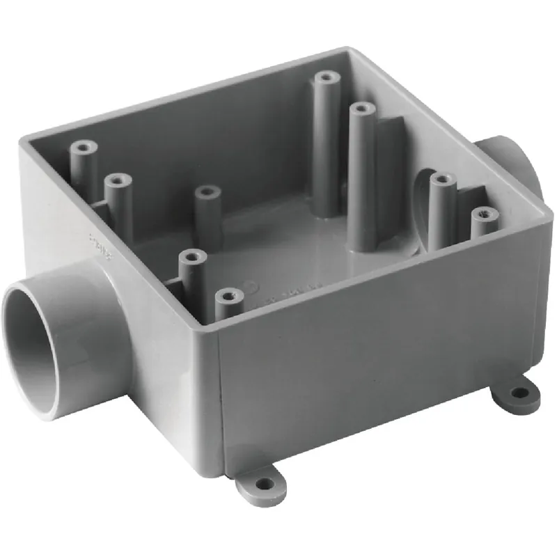 ABB E9812ECTN Carlon 2-Gang PVC Molded Rigid Non-Metallic Dead-End Termination Wall Box 3/4 In. Outlet