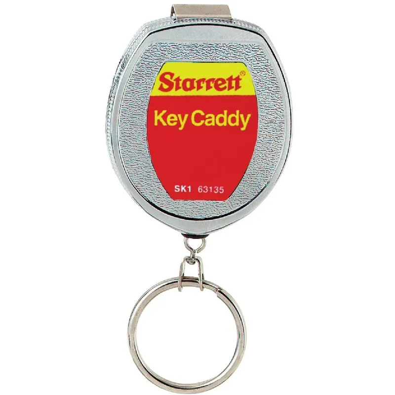 Starrett SK1 Belt Clip 21 In. Chrome Retractable Key Caddy Chain
