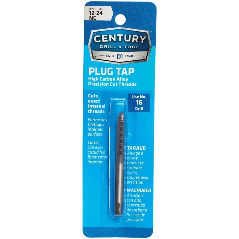 Century Drill Tool 95008 Carbon Steel National Coarse Tap-Plug