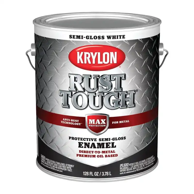 Krylon K09734008 Rust Tough Oil-Based Semi-Gloss Rust Control Enamel White 1 Gal.