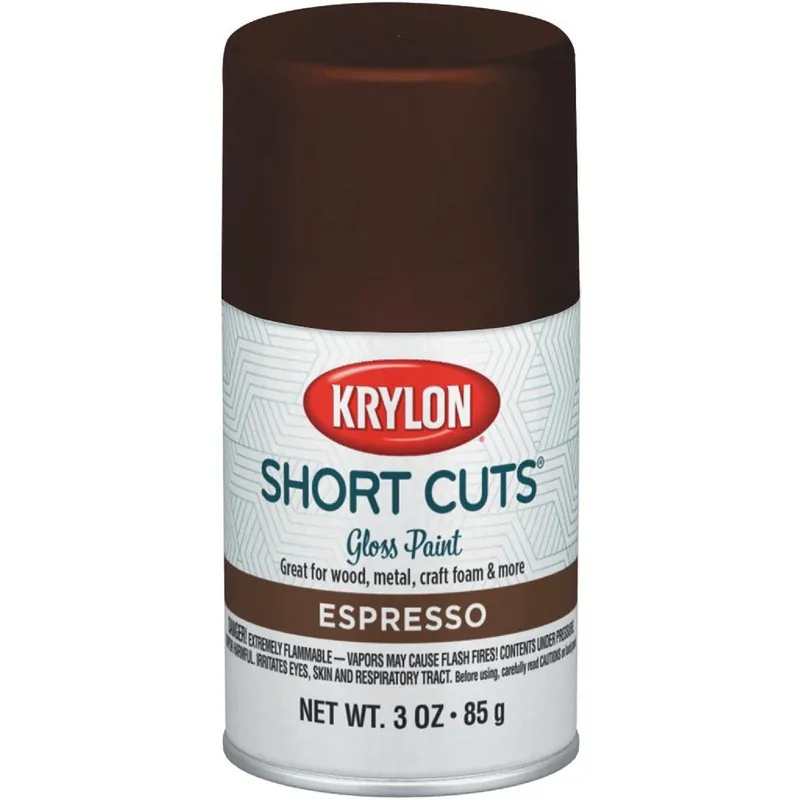 Krylon SCS-035 Short Cuts 3 Oz. High-Gloss Enamel Spray Paint Espresso