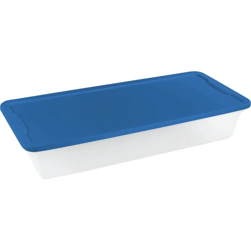 Homz 3241CLBL.06 41 Qt. Clear Storage Tote