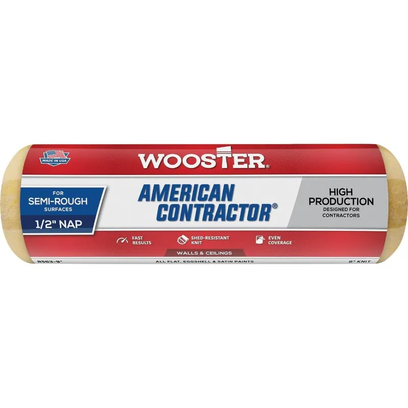 Wooster Brush R563-9 American Contractor Roller Cover 9 In. x 1/2 In. R563-9