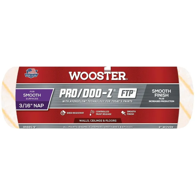Wooster Brush RR665-9 Wooster Pro/Doo-Z FTP 9 In. x 3/16 In. Woven Fabric Roller Cover