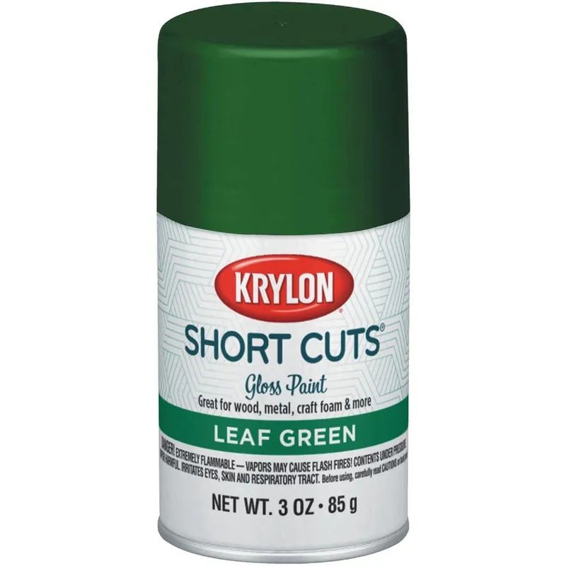 Krylon SCS-046 Short Cuts 3 Oz. High-Gloss Enamel Spray Paint Leaf Green