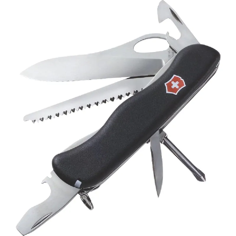 Victorinox 0.8463.MW3-X4 One-Hand Trekker 12-Function 4.37 In. Black Swiss Army Knife