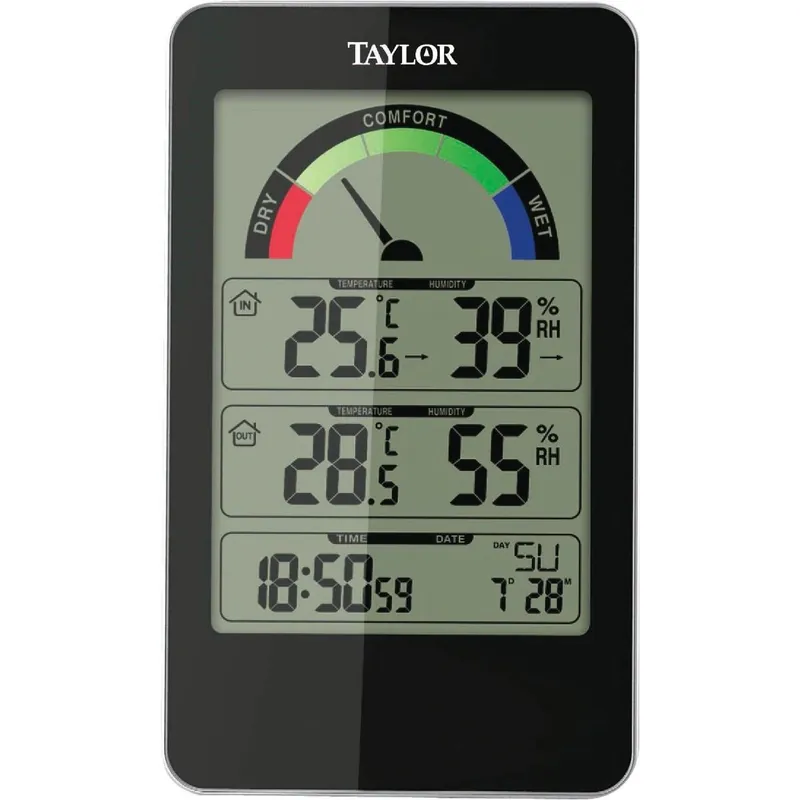 Taylor 1732 Fahrenheit & Celsius Digital 14 to 122 F, -10 to 50 C Hygrometer & Thermometer