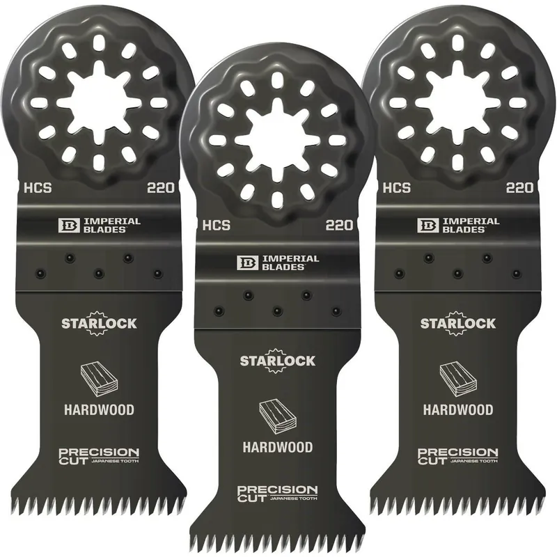 Imperial Blades IBSL220-3 Starlock 1-3/8 In. 14 TPI Precision Wood Oscillating Blade (3-Pack)