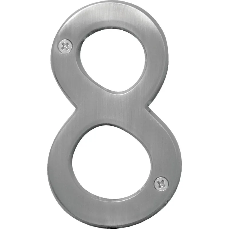Hy-Ko BR-43SN/8 Prestige Series 4 In. Satin Nickel House Number Eight