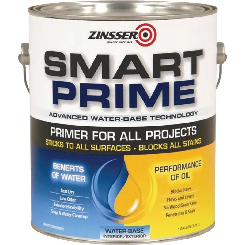 Zinsser 249729 Smart Prime Water-Base Interior/Exterior Stain Blocking Primer 1 Gal.