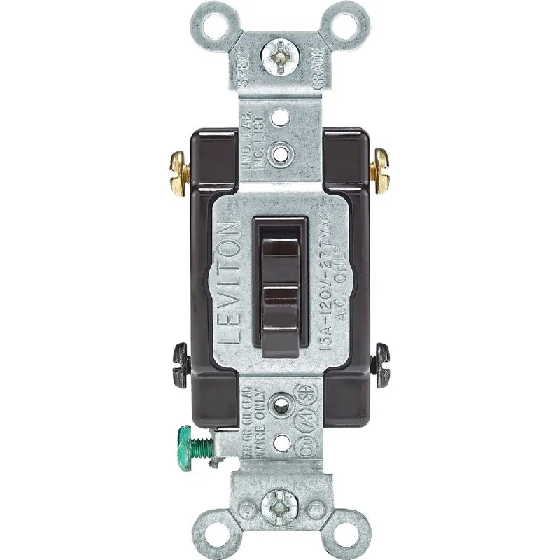 Leviton 014-54504-002 Commercial Grade 15A Brown Framed Toggle 4-Way Switch