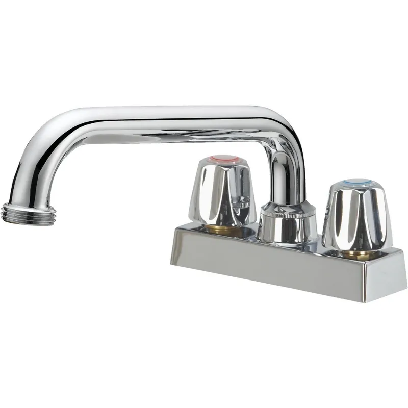 Home Impressions FL0K1001CP-JPA1 Chrome 4 In. Center Solid Brass, Metal Handle Laundry Faucet