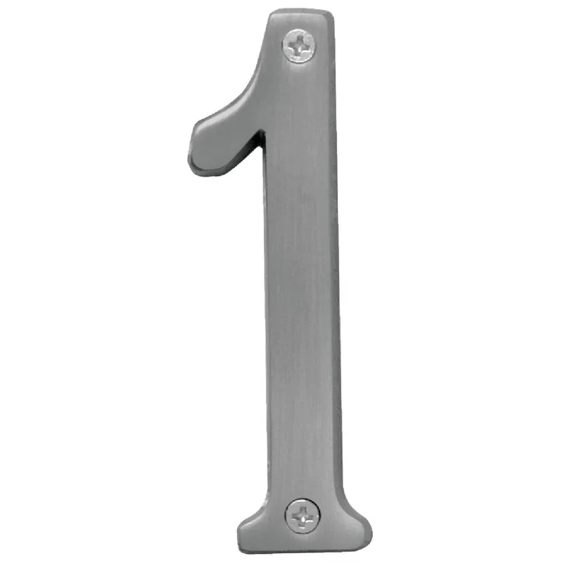 Hy-Ko BR-43SN/1 Prestige Series 4 In. Satin Nickel House Number One