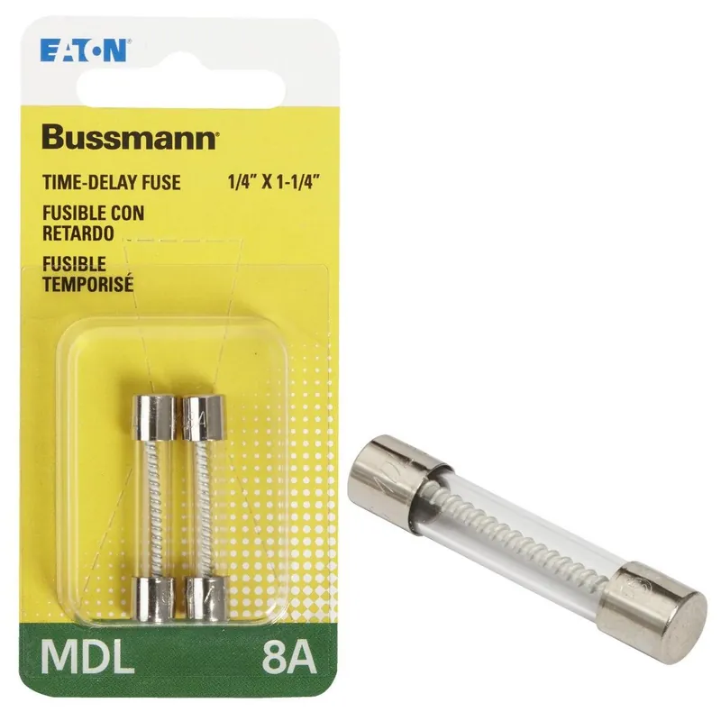 Bussmann BP/MDL-8 Bussmann 8A MDL Glass Tube Electronic Fuse (2-Pack)