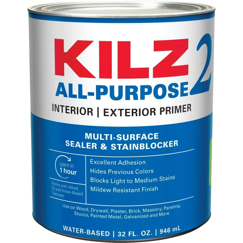 KILZ 20002 Latex Interior/Exterior Sealer Stain Blocking Primer White 1 Qt.