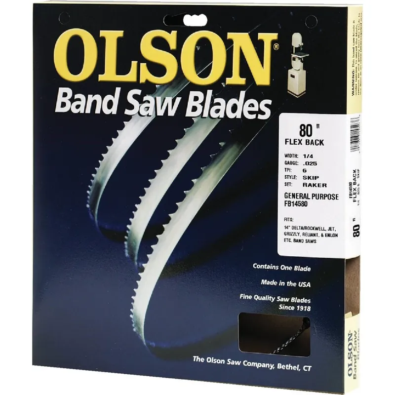 Olson Saw FB14580DB 80 In. x 1/4 In. 6 TPI Skip Flex Back Band Saw Blade